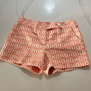 Trina Turk Orange and White Geometric Shorts